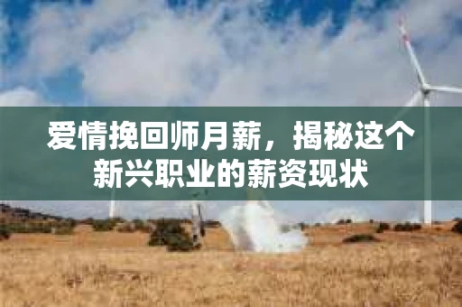 爱情挽回师月薪，揭秘这个新兴职业的薪资现状