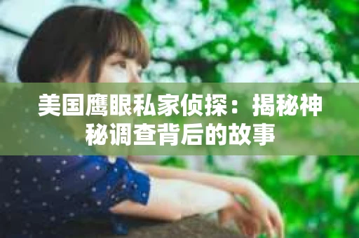 美国鹰眼私家侦探：揭秘神秘调查背后的故事