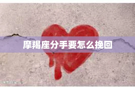 摩羯座分手要怎么挽回
