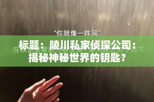 标题：陵川私家侦探公司：揭秘神秘世界的钥匙？