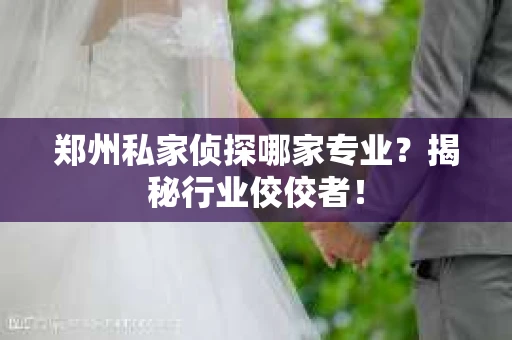 郑州私家侦探哪家专业？揭秘行业佼佼者！