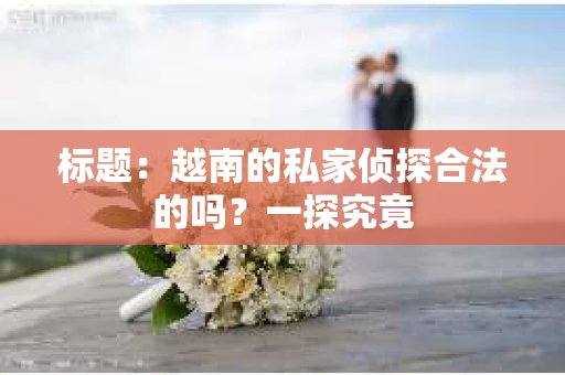 标题：越南的私家侦探合法的吗？一探究竟