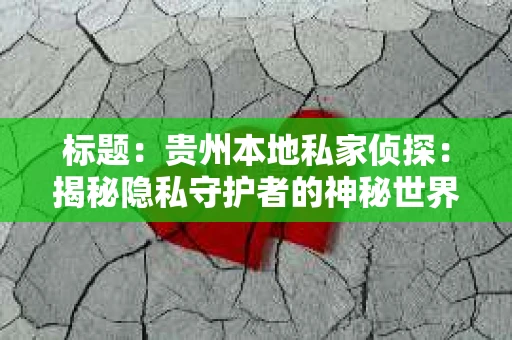 标题：贵州本地私家侦探：揭秘隐私守护者的神秘世界